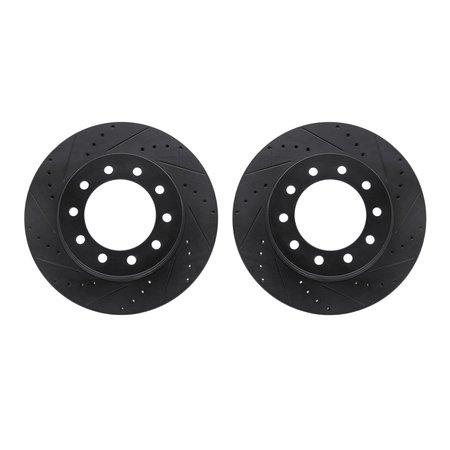 DYNAMIC FRICTION CO Rotors-Drilled and Slotted-Black, Zinc Plated black, Zinc Coated, 8002-54123 8002-54123